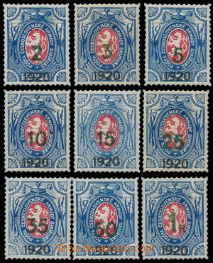187328 - 1919 Pof.PP7-PP15, Lvíček 2k/1R-1R/1R, zelené hodnotové 