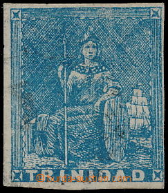 187329 - 1856 SG.16, Britannia 1P modrá, tzv. III. litografické vyd