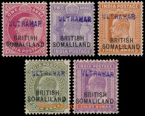 187330 - 1903 SG.26c-28, indické Edvard VII., 1A-8A s přetisky BRIT
