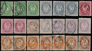 187345 - 1872 Mi.16-21, selection of 21 stamps of Skilling values Pos
