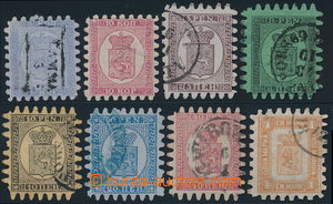 187348 - 1860-1866 Mi.3A, 4A, 5C-10C, complete issue Large Coat of ar