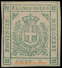 187359 - 1859 Sass.12, Znak 5C zelená; původní lep, bezvadný kus 
