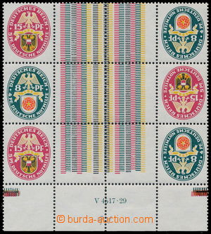 187372 - 1929 Mi.KZ13, Nothilfe 8+4Pf and 15+5Pf, vertical strip of 3