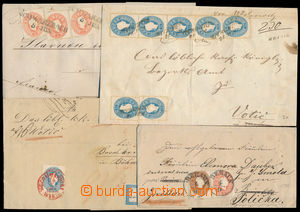 187388 - 1861 comp. of 4 entires - letter 5+10Kr CDS BERAUN to Brünn