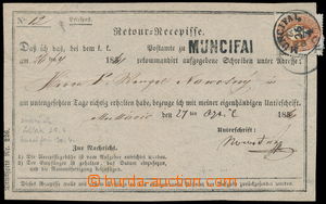 187391 - 1861 RETOUR RECEPISSE k R-dopisu se známkou 10Kr, tarif odp