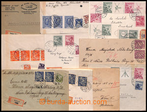 187411 - 1922-1938 comp. of 10 Reg letters franked with. franked. esp