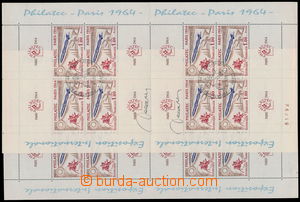 187437 - 1964 Mi.1480Klb, PB Philatec Paris, 8x 1Fr stamps and 8 coup