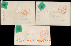 187456 - 1845 NEW YORK LOCAL POST, sestava 3 dopisů do Bostonu, vyfr