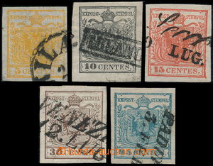 187466 - 1850 Ferch.1-5 HP, 5Cts-45Cts T I. and 45Cts T II.; perfect,