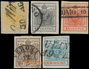 187467 - 1850 Ferch.1-5 HP, 5Cts-45Cts T I. and 45Cts T II.; perfect,
