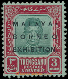 187481 - 1922 SG.57d, Suleiman malý formát $3 zelená a červená /