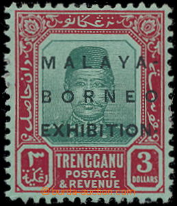 187483 - 1922 SG.57c, Suleiman malý formát $3 zelená a červená /