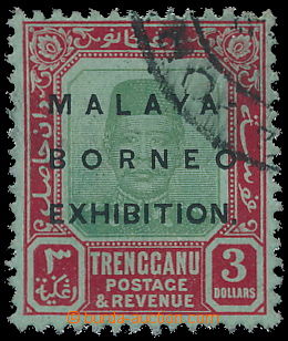 187503 - 1922 SG.57, Suleiman malý formát $3 zelená a červená / 