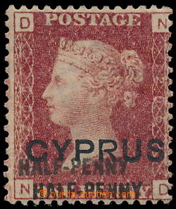 187506 - 1881 SG.9aa, Victoria 1 Penny, plate 205, DOUBLE OVERPRINT H