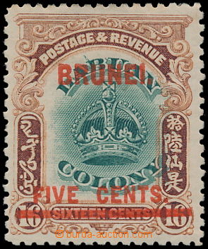 187612 - 1906 SG.16a, Labuan Znak kolonie 16C, červený přetisk BRU