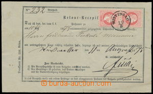 187641 - 1876 Return card - franked with vertical pair of 5 Kreuzer V