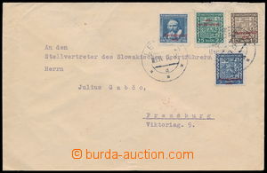 187672 - 1939 dopis zaslaný z Levic do Bratislavy vyfr. zn. přetisk