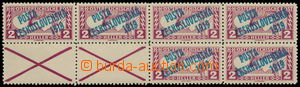 187807 -  Pof.57B, Express stamp 2h brown-red, block of 8 with 2 blan