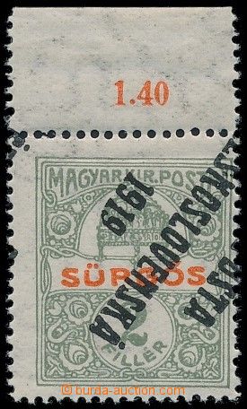 187817 -  Pof.124 Pp, Express stamp 2f green with upper margin and co