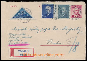 187852 - 1948 CZL5B  sent as Reg, with return sheetlet + alternate de