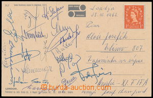 187870 - 1963 FOOTBALL / ENGLAND X REST OF THE WORLD  postcard sent J