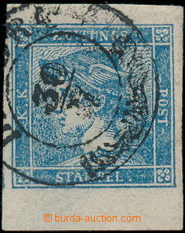 188045 - 1851 Mi.6, Modrý Merkur s dolním okrajem; bezvadný kus, l