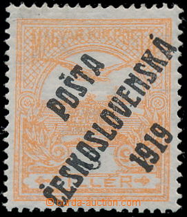 188066 -  Pof.91, 3f orange, overprint type IV.; lightly hinged, exp.