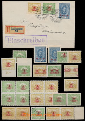 188071 -  Pof.170-172, comp. 14 pcs of stamp., 2 pcs of bloks of four