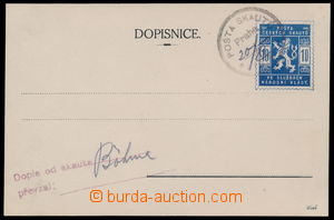 188170 - 1918 CRV19, Skautská PC 10h blue, with postmarks from favor