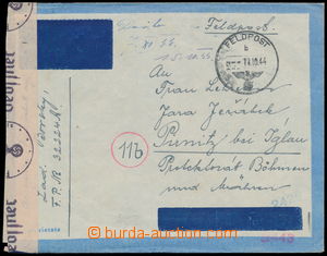 188218 - 1944 letter to Bohemia-Moravia, sender L. B./ F.P. No. 32224