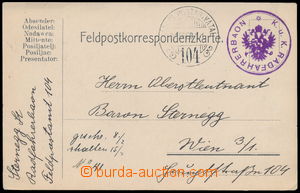 188220 - 1914 K.u.K. RADFAHRERBAON s orlicí / fialové kruhové raz