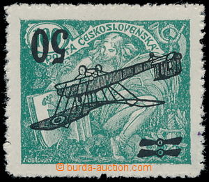 188242 -  Pof.L4Pp, II. provisional air mail stmp. 50/100h green, INV
