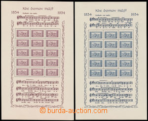 188243 - 1934 Pof.A283A + A284B, aršíky KDM, 1Kč úzký, 2Kč šir