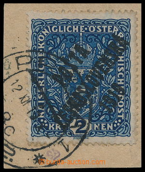 188254 -  Pof.48Ia, Coat of arms 2 K blue, narrow format, overprint t