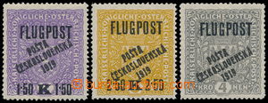 188263 -  Pof.52-54II., Airmail with overprint FLUGPOST, types I. + I