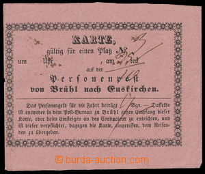 188283 - 1820? lístek dostavníkové pošty pro trasu Brühl - Euski