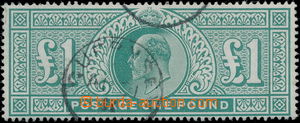 188311 - 1902 SG.266, £1 dark blue - green, light print of singl