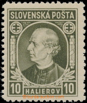188341 - 1939 Alb.26C, Hlinka 10h olivová, ŘZ 12½ : 10½, 