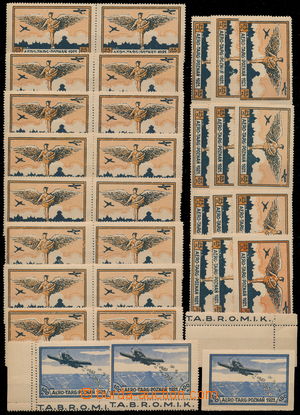 188399 - 1921 [COLLECTIONS]  Mi.I, II, comp. of Airmails 1921 on stoc