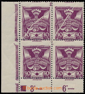188439 -  Pof.150A, 30h violet, comb perforation 14, lower corner blo