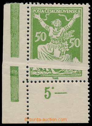 188457 -  Pof.156A, 50h green, the bottom corner piece with control-n