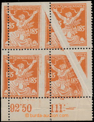 188458 -  Pof.160A, 185h orange, lower corner blok of 4 with control-