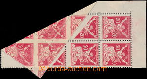 188461 -  Pof.151A, 20h red, L upper corner blk-of-8 with exceedingly