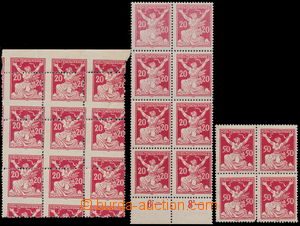 188464 -  comp. of 3 various production vad: and) Pof.151A, 20h red, 