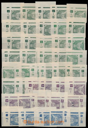188539 - 1918 Pof.NV2-NV8, selection of 42 pcs of bottom corner stamp