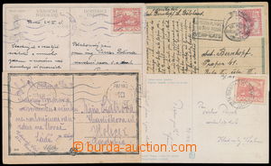 188568 - 1918-1919 EARLY USAGE comp. of 3 entires with 10h red, Pof.5