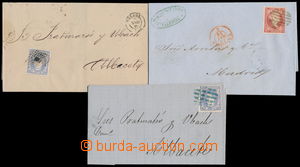 188570 - 1856-1871 sestava 3ks dopisů:  a) přebal dopisu do Madridu