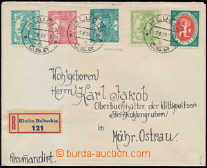 188646 - 1920 HLUČÍN REGION  Reg letter with mixed franked. German 