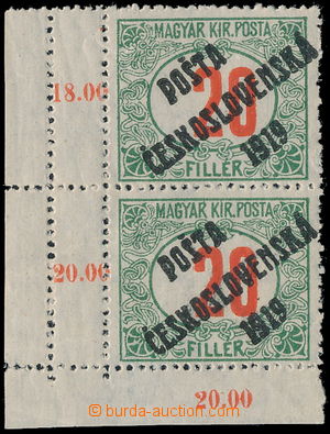 188682 -  Pof.138, Red numerals 20f, the bottom vertical corner Pr wi