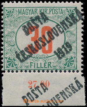 188683 -  Pof.139, Červená číslice 30f zelená, III. typ, krajov